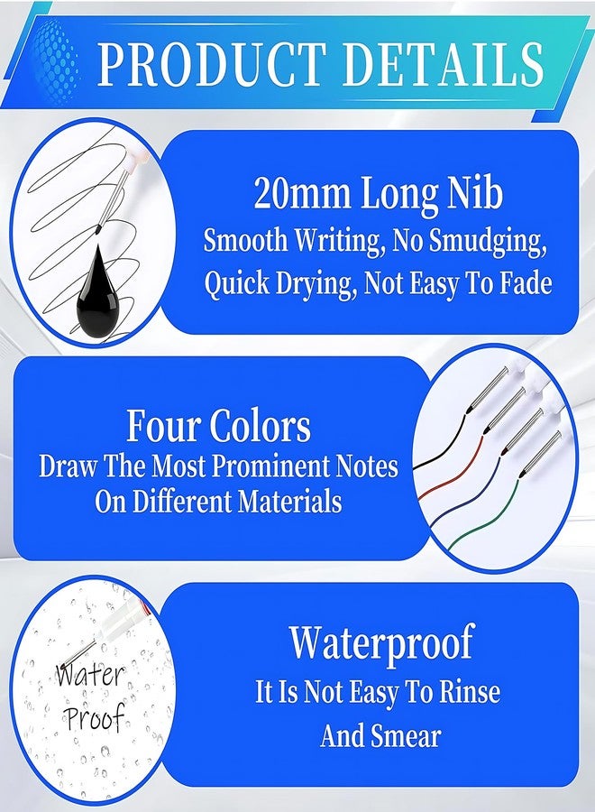 Buildcon 4 Pack Deep Hole Marker Pen, Tracer Marker Pen, Carpenter Pencil, Long Nib Marker for Wood, Metal, Concrete, Professional Construction Tools, Industrial Use, DIY Projects - Image 2